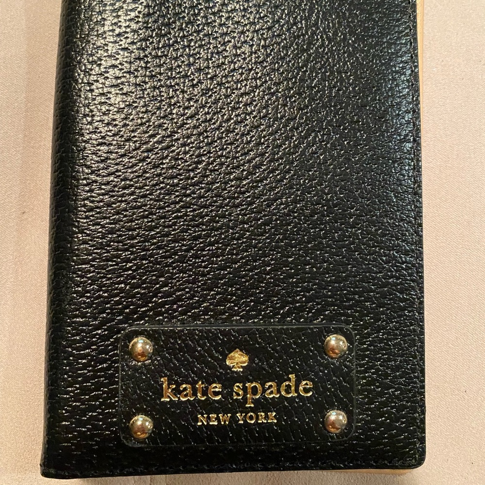 Kate Spade passport black leather cover
